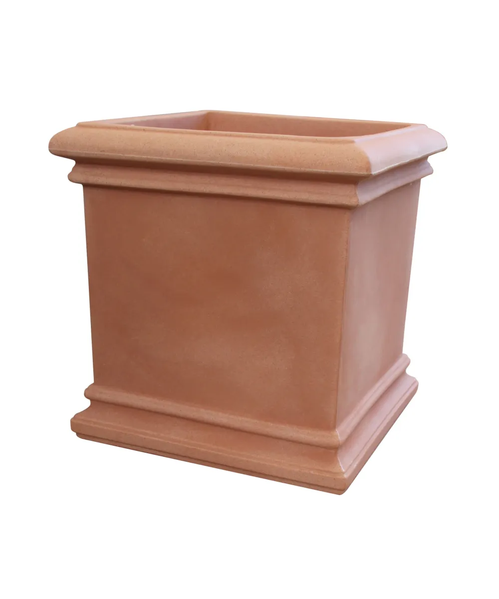 EDA Plastiques Toskana Pflanzkübel Quadratisch – Anthrazit, 32x32x32 Cm, 22 Liter, Für Drinnen & Draußen